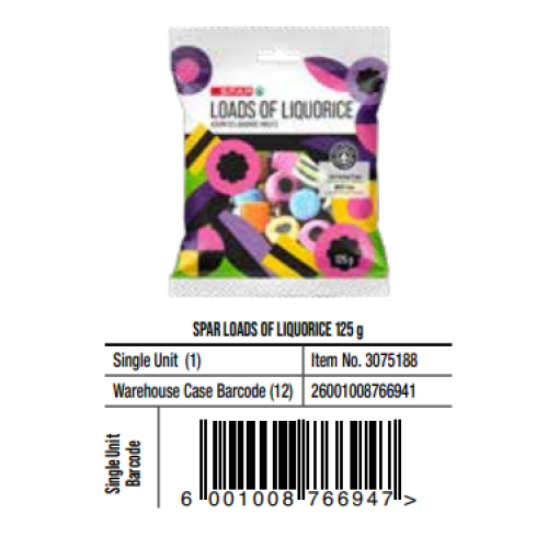 SPAR LOADS OF LIQUORICE 125Gx12 (RF)